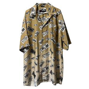 FUBU The Collection MENS GRAPHIC XXXL SHORT SLEEVE CASUAL BUTTON DOWN SHIRT
